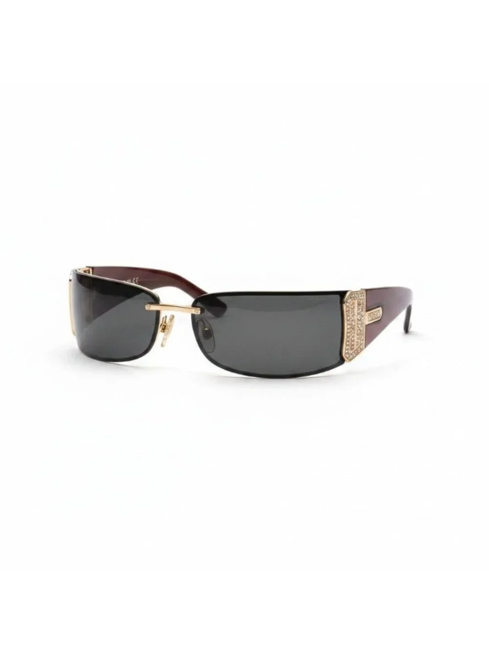 Dolce & Gabbana DG Rimless Sunglasses Black Bordeaux Eyewear D&G